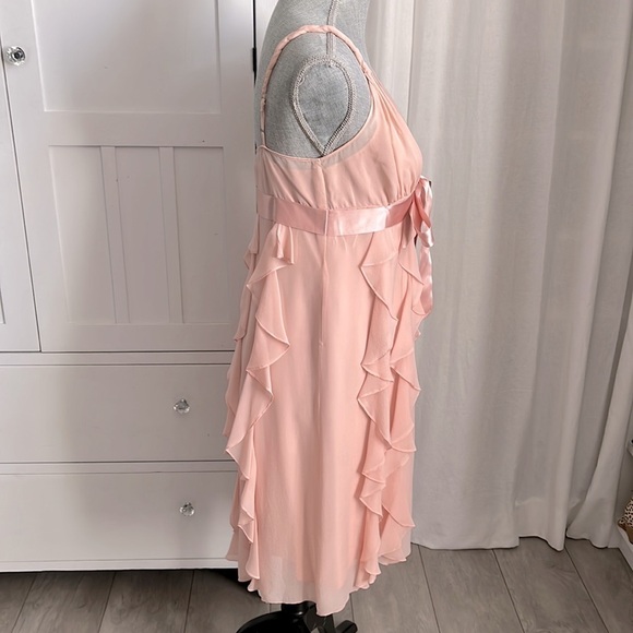 BCBGMaxAzria 100% Silk Dress Antique Blush - Picture 9 of 12